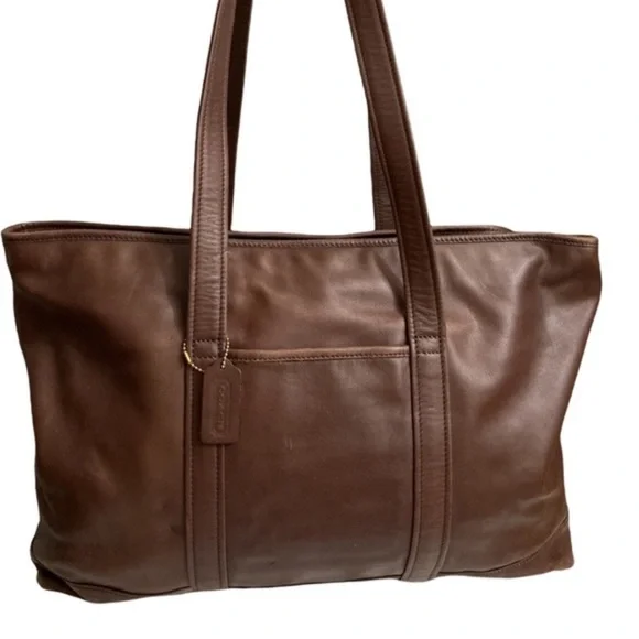 バッグ Vintage COACH Brown Leather Tote Bag COACH Vintage Leather Tote Bag – Second Edition NY